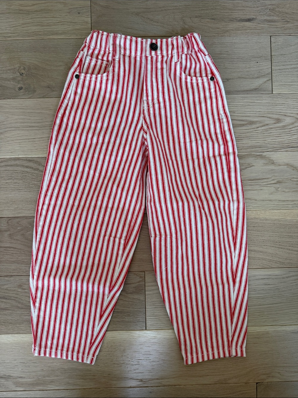 NWT Mini Boden Red and White Striped Pull-On Jeans